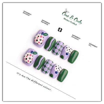 ​Dopamine Dream Collection - Berry Pear Pressure-Free | Handcrafted press-on nails