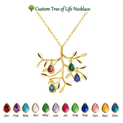 🌳Custom Tree of Life Necklace for Grandmother 💝 In her branches, a family blooms.
