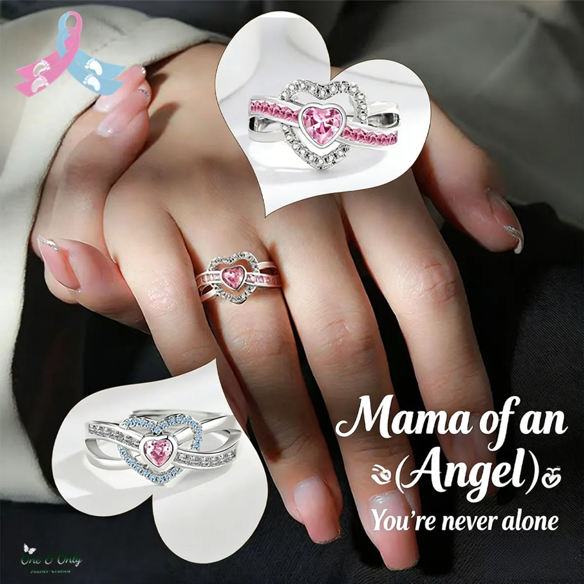 👼🏻Mama of an Angel Heart Ring | Mama of an Angel  ଘ(ˊωˋ)ଓ You’re never alone