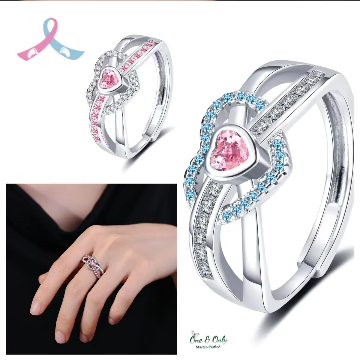 👼🏻Mama of an Angel Heart Ring | Christmas gift jewelry​ | New Year's gift | Forever Linked❤️Forever Loved