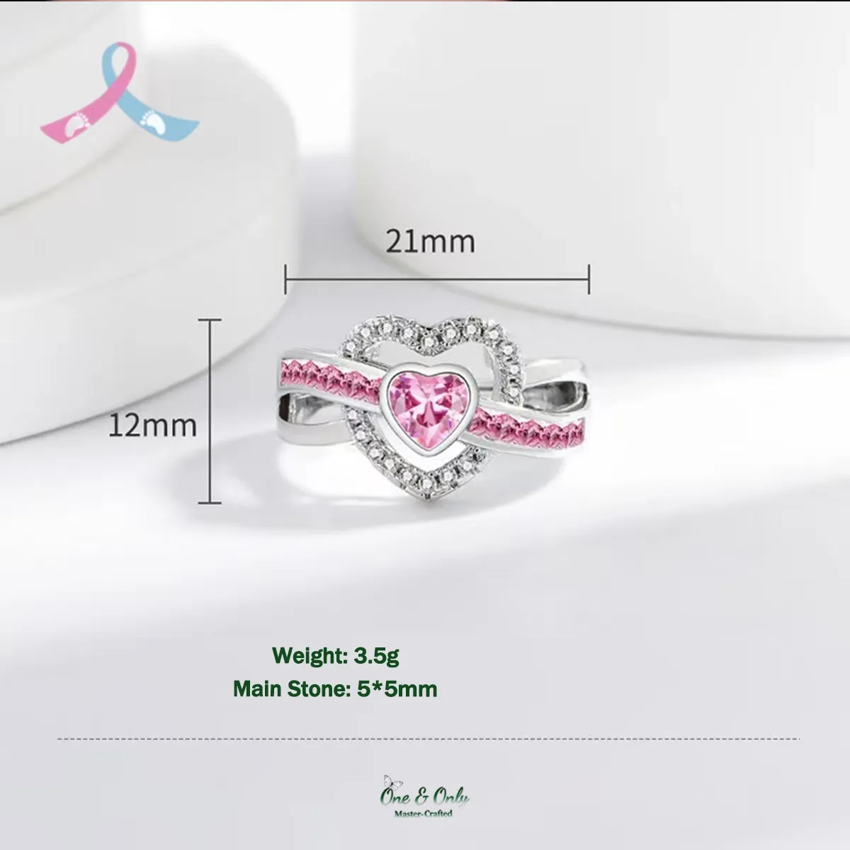 👼🏻Mama of an Angel Heart Ring | Christmas gift jewelry​ | New Year's gift | Forever Linked❤️Forever Loved