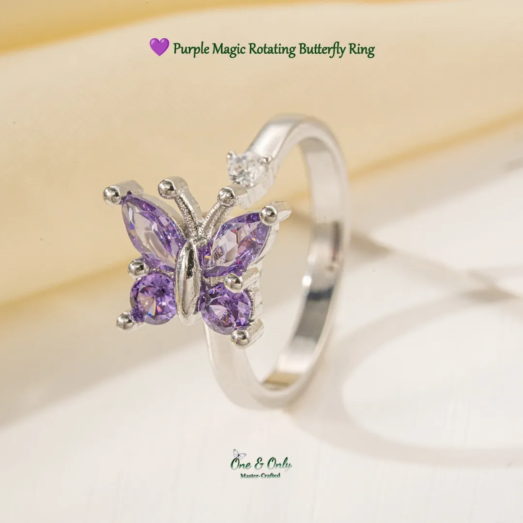 Magic Guardian Jewelry Valentine's Day Gift 💜 Purple Magic Rotating Butterfly Ring | Where Transformation Meets Love
