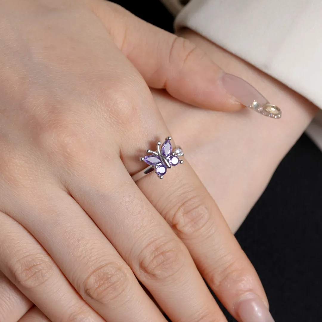 Magic Guardian Jewelry Valentine's Day Gift 💜 Purple Magic Rotating Butterfly Ring | Where Transformation Meets Love