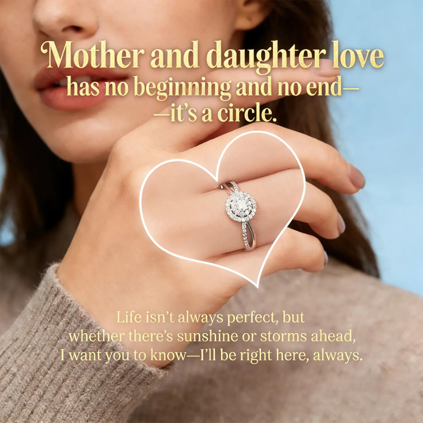 💞Matching Mother&Daughter Bond Circle Ring | Their hearts as one - A link that can never be undone