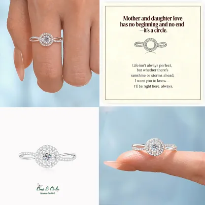 💞Matching Mother&Daughter Bond Circle Ring | Their hearts as one - A link that can never be undone