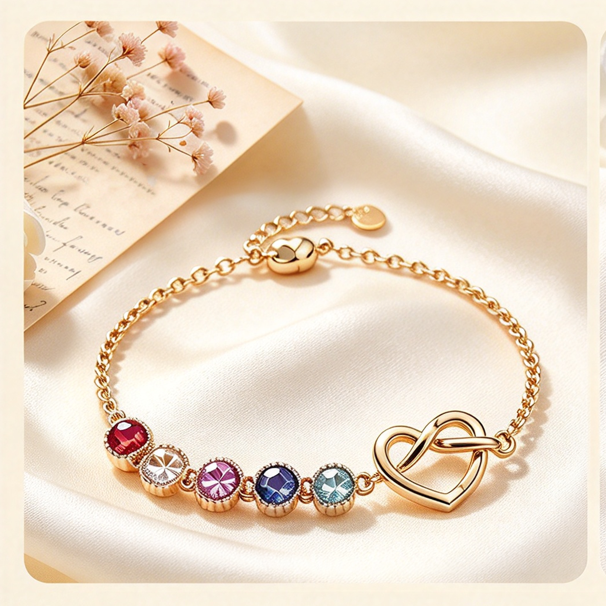 The Heartbeat Knot: A Story in Every Stone 💝 Personalized Birthstone Necklace & Bracelet