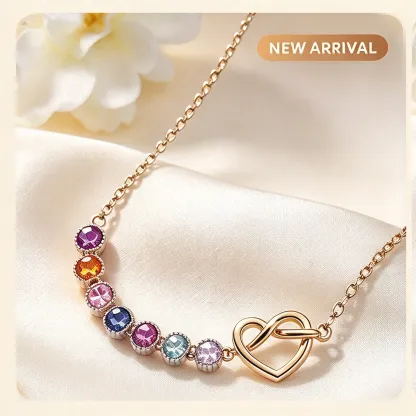 The Heartbeat Knot: A Story in Every Stone 💝 Personalized Birthstone Necklace & Bracelet