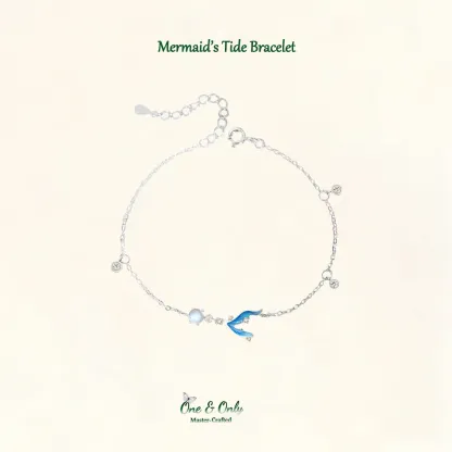 Sterling S925 Silve + 5A Zircon+ moonstone | Mermaid’s Tide Bracelet​ | Nickel-Free Plating