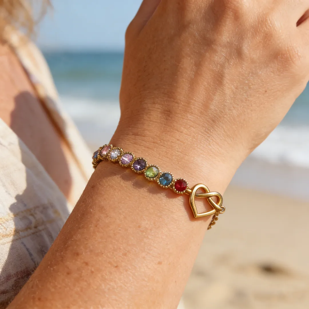 The Heartbeat Knot: A Story in Every Stone 💝 Personalized Birthstone Necklace & Bracelet