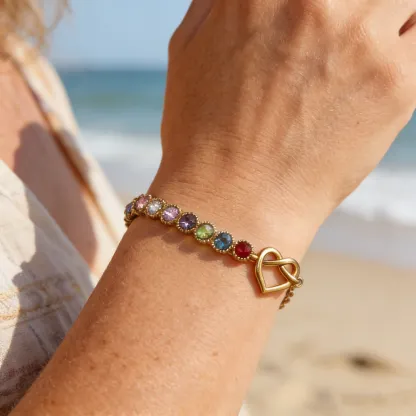 The Heartbeat Knot: A Story in Every Stone 💝 Personalized Birthstone Necklace & Bracelet