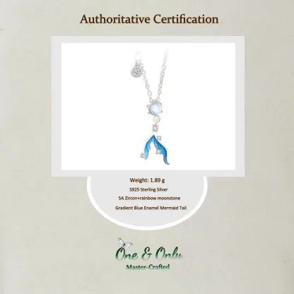 Sterling S925 Silve + 5A Zircon+ moonstone | Mermaid's Tear Necklace​ | Nickel-Free Plating