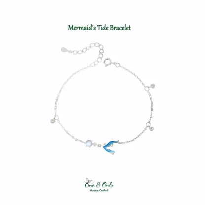Sterling S925 Silve + 5A Zircon+ moonstone | Mermaid’s Tide Bracelet​ | Nickel-Free Plating