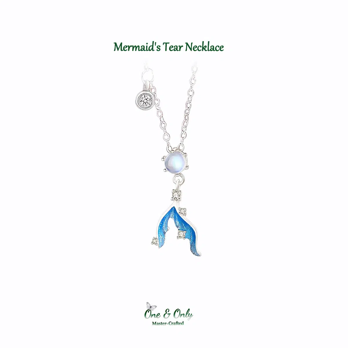 Sterling S925 Silve + 5A Zircon+ moonstone | Mermaid's Tear Necklace​ | Nickel-Free Plating