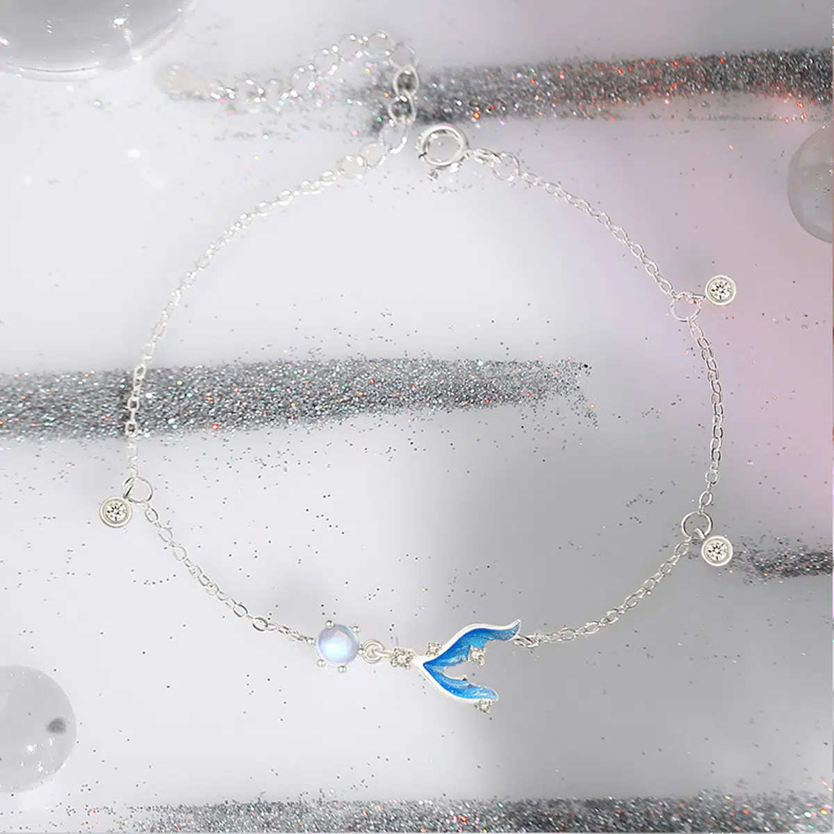 Sterling S925 Silve + 5A Zircon+ moonstone | Mermaid’s Tide Bracelet​ | Nickel-Free Plating