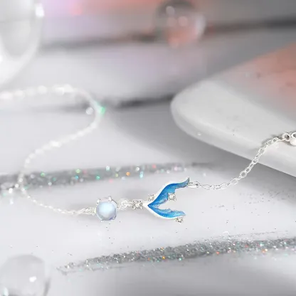 Sterling S925 Silve + 5A Zircon+ moonstone | Mermaid’s Tide Bracelet​ | Nickel-Free Plating