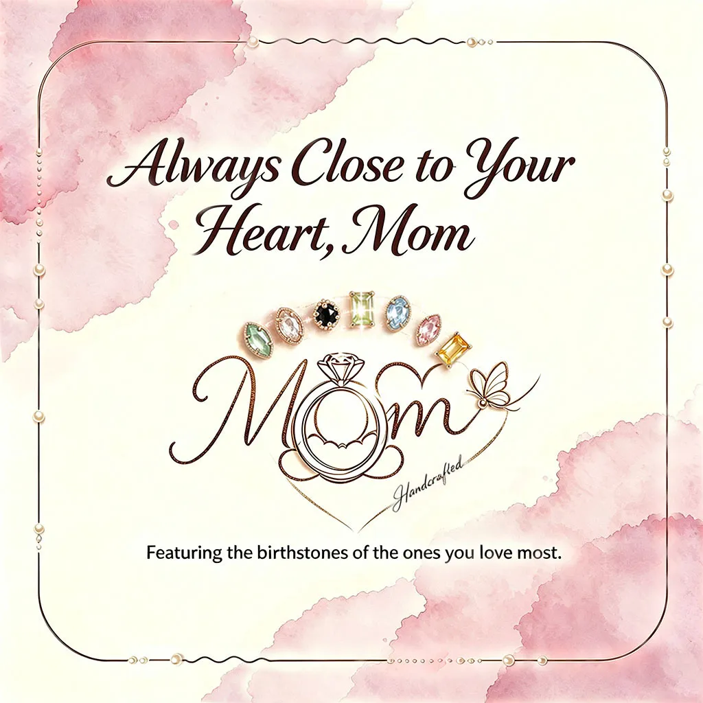Personalized Multiple Stones Grandma & Mom Family Ring