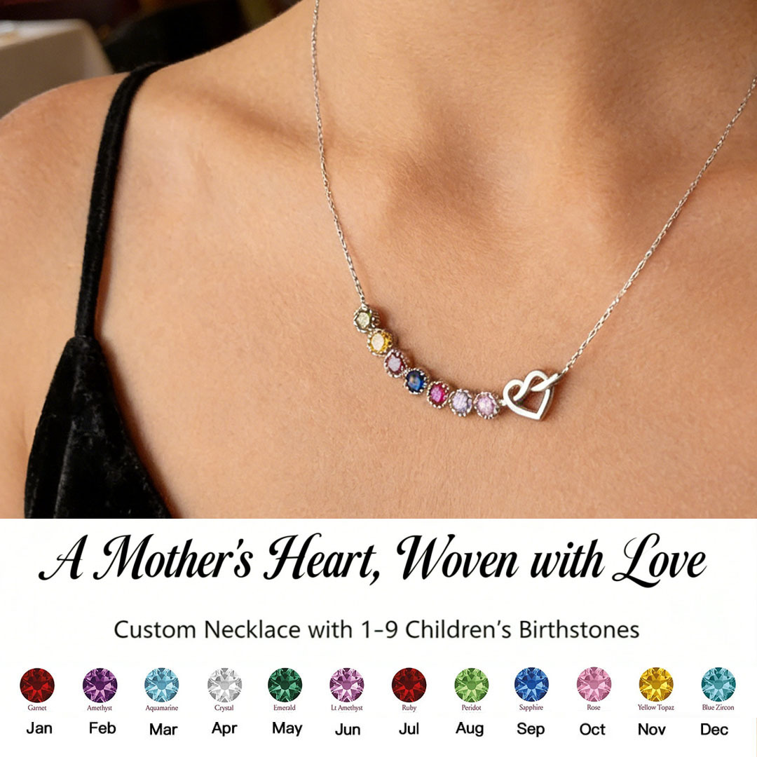  Mom’s Heartbeat Heart Knot Necklace 1-9 Birthstones💝A gift woven from her love, worn close to her heart.