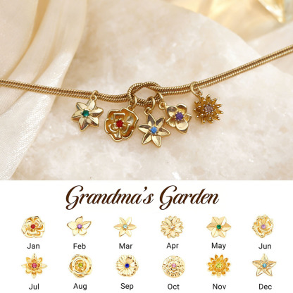 For The Grandma & Children Custom Handmade Knot Bracelet-1-12 Birth Flowers Knot Bracelet | Wear Her Story on Her Wrist