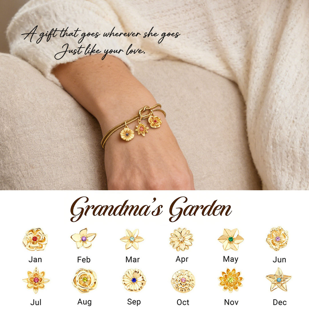 For The Grandma & Children Custom Handmade Knot Bracelet-1-12 Birth Flowers Knot Bracelet | Wear Her Story on Her Wrist