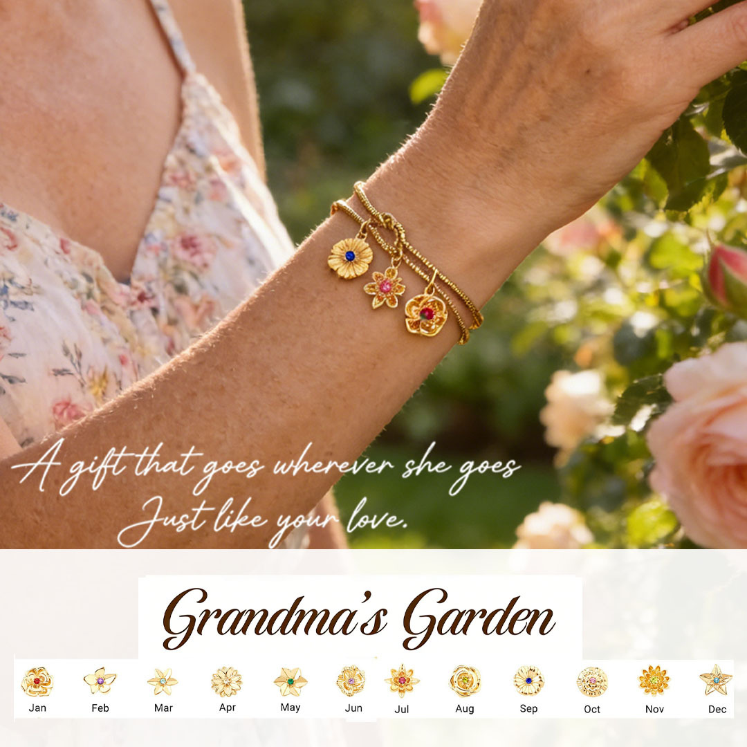 For The Grandma & Children Custom Handmade Knot Bracelet-1-12 Birth Flowers Knot Bracelet | Wear Her Story on Her Wrist