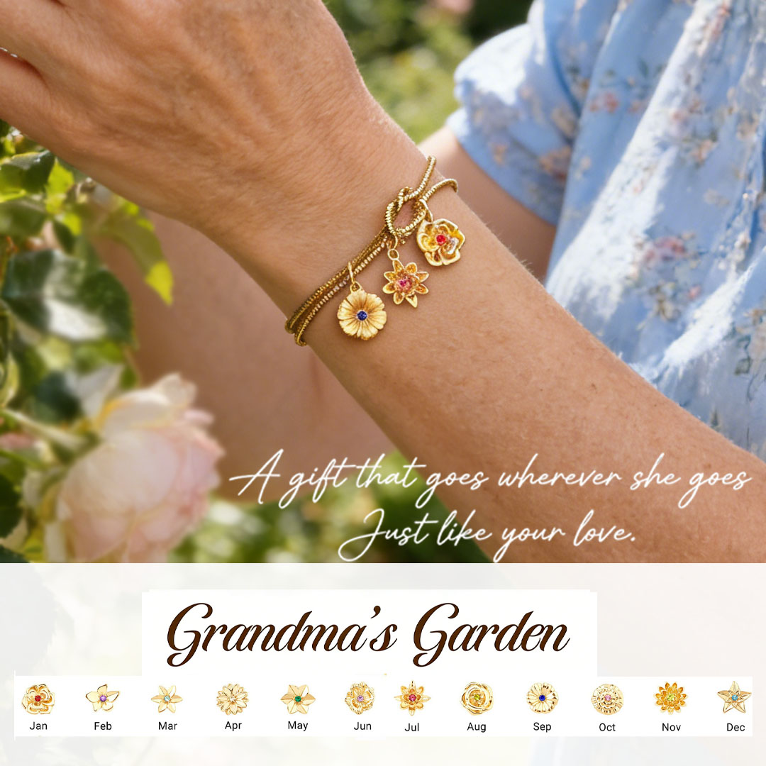 For The Grandma & Children Custom Handmade Knot Bracelet-1-12 Birth Flowers Knot Bracelet | Wear Her Story on Her Wrist