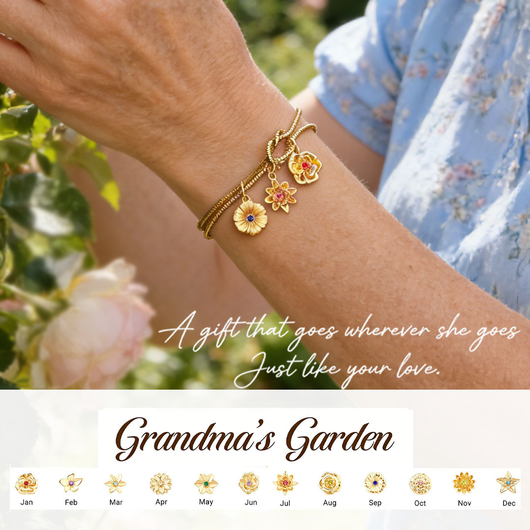 For The Grandma & Children Custom Handmade Knot Bracelet-1-12 Birth Flowers Knot Bracelet | Wear Her Story on Her Wrist