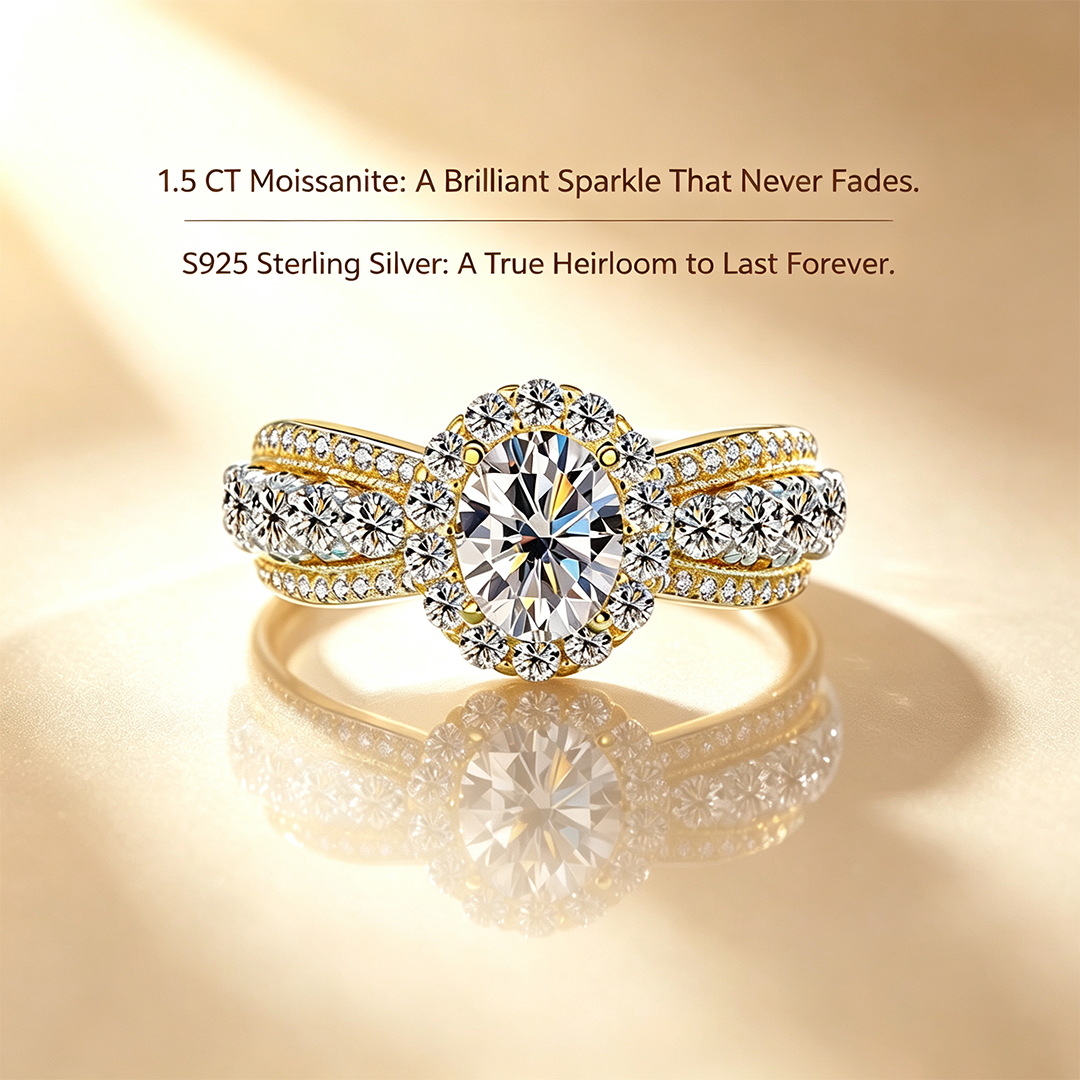 Elegant 1.5 CT Moissanite Ring in S925 Sterling Silver | Crafted to Be Passed Down, Not Just Worn