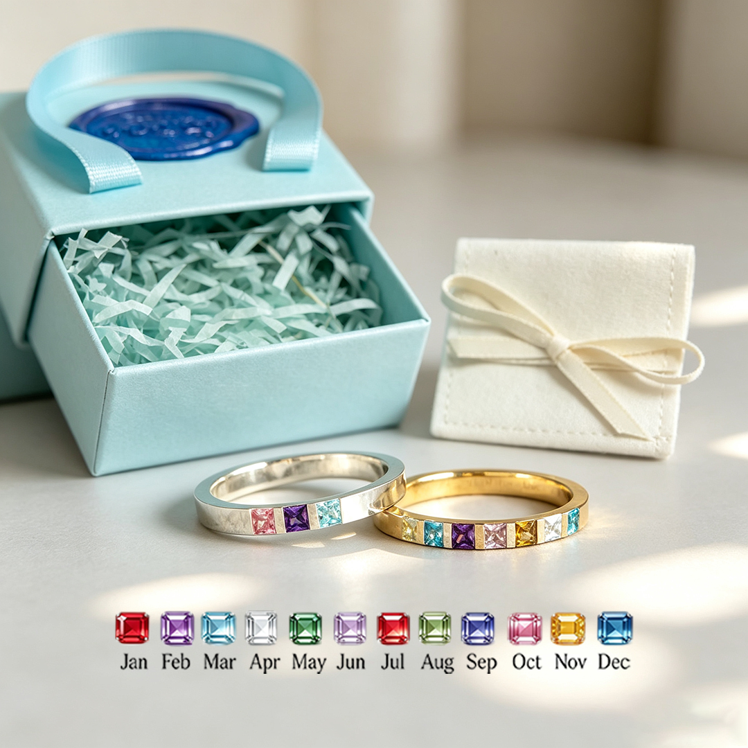 Classic Eternity Birthstone Band | Gold & Silver Options | Custom 1-6 Stones | Timeless Everyday Luxury