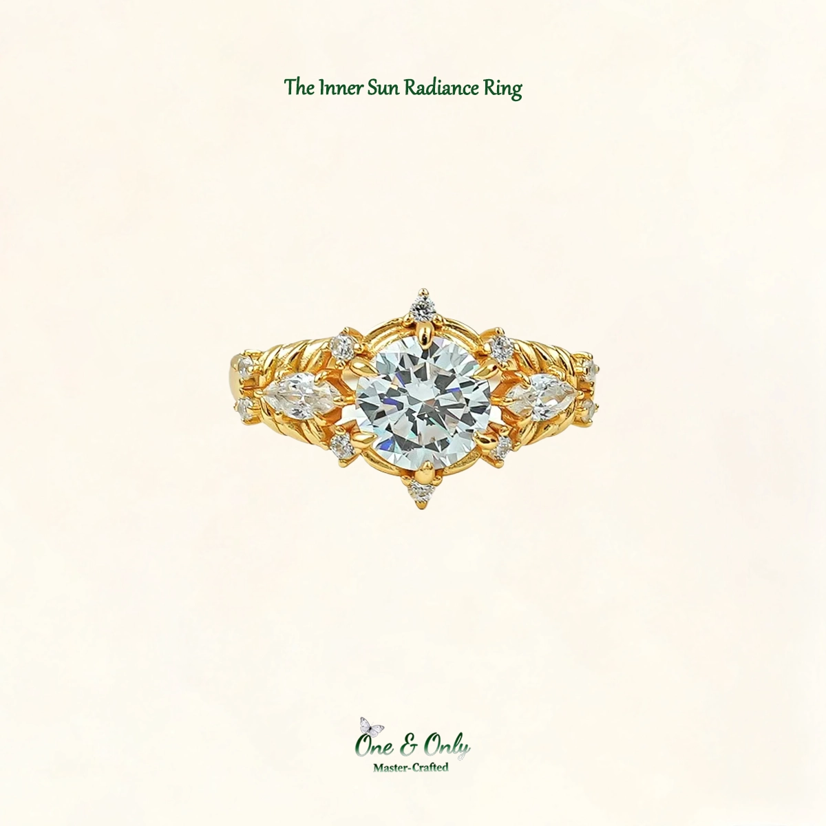 1.5ct High-Carbon Diamond + Sterling S925 Silver | The Inner Sun Radiance Ring | Let Your Inner Light Shine with Eternal Brilliance