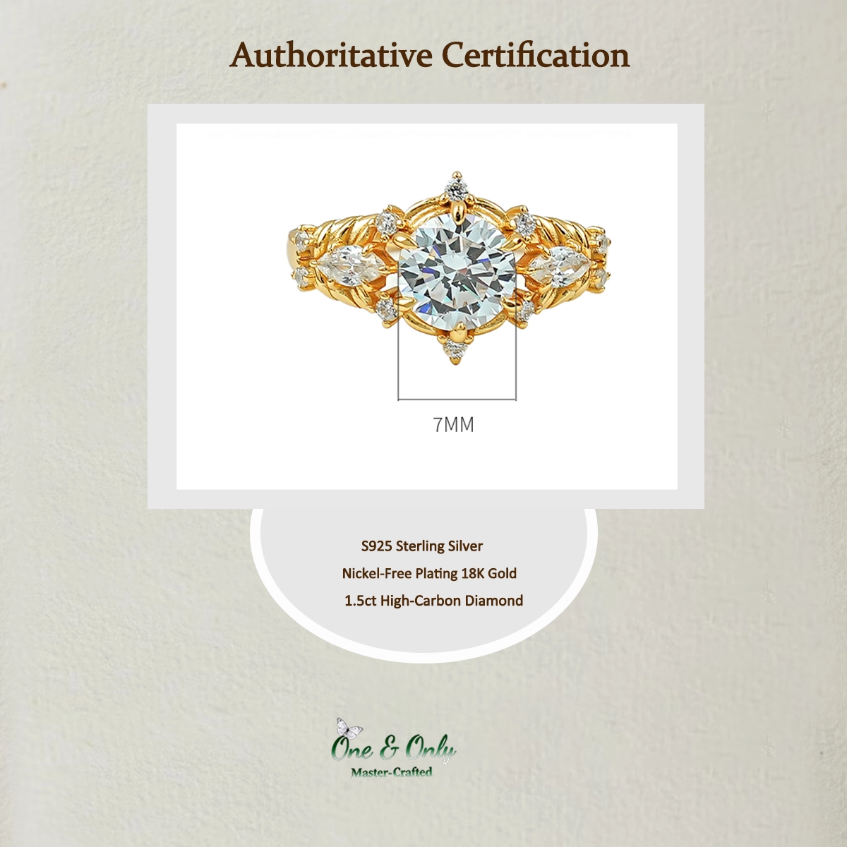 1.5ct High-Carbon Diamond + Sterling S925 Silver | The Inner Sun Radiance Ring | Let Your Inner Light Shine with Eternal Brilliance