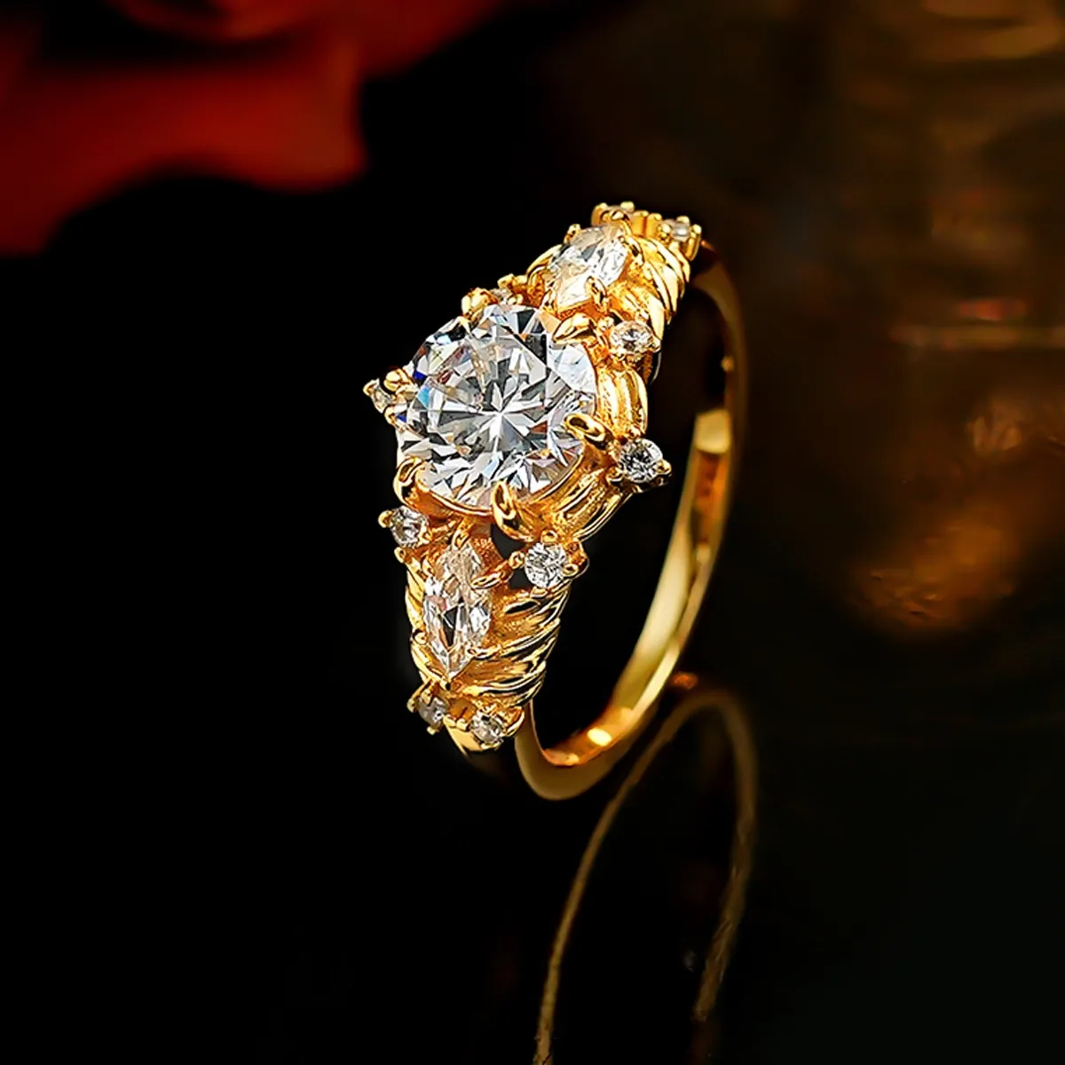 1.5ct High-Carbon Diamond + Sterling S925 Silver | The Inner Sun Radiance Ring | Let Your Inner Light Shine with Eternal Brilliance