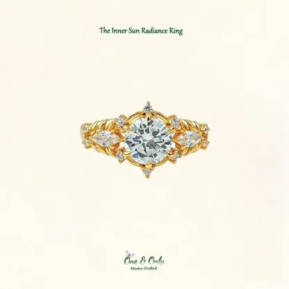 1.5ct High-Carbon Diamond + Sterling S925 Silver | The Inner Sun Radiance Ring | Let Your Inner Light Shine with Eternal Brilliance