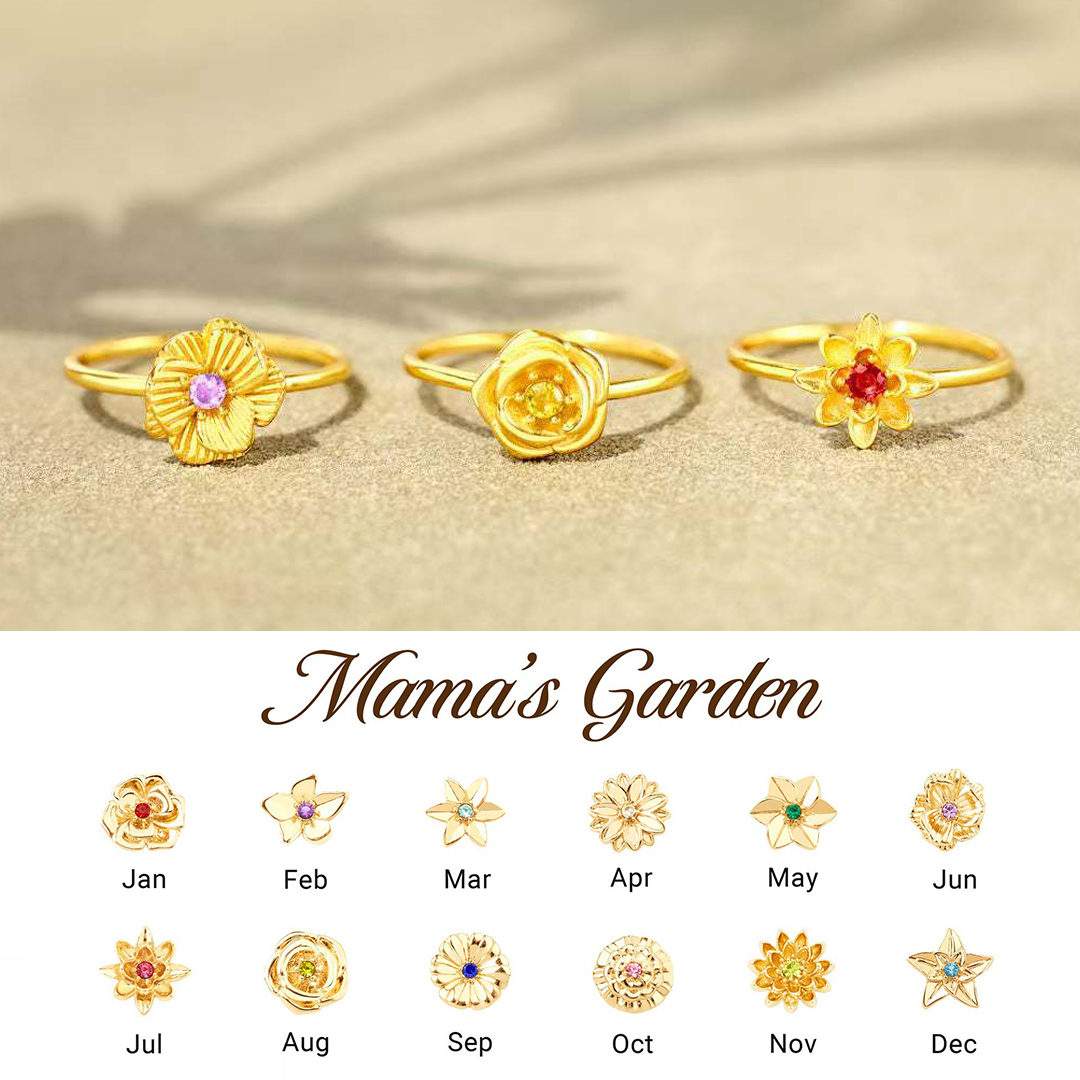 🌸For The Grandma 1-12 Birth Flowers Ring | Wear Her Story on Her Finger