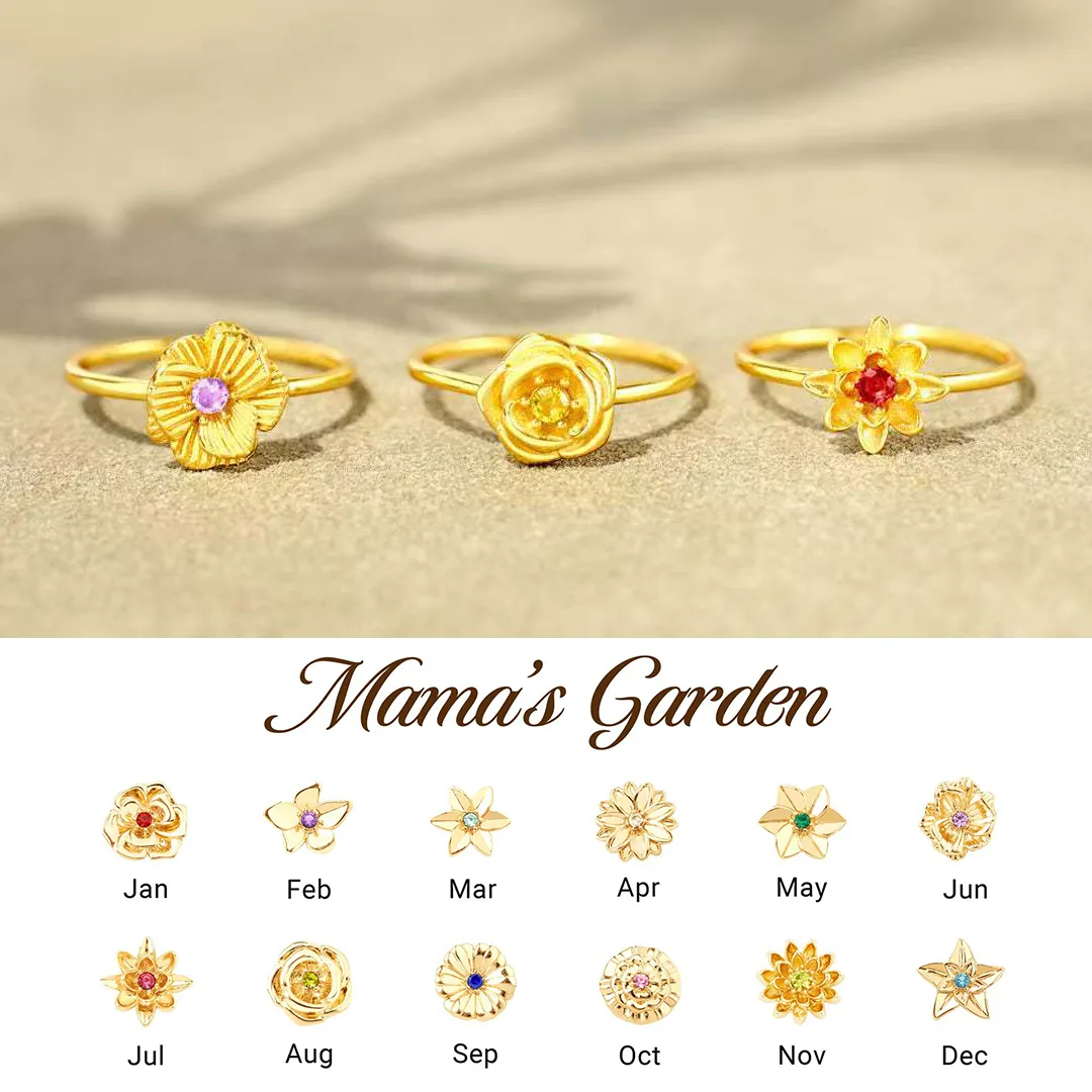 🌸For The Grandma 1-12 Birth Flowers Ring | Wear Her Story on Her Finger