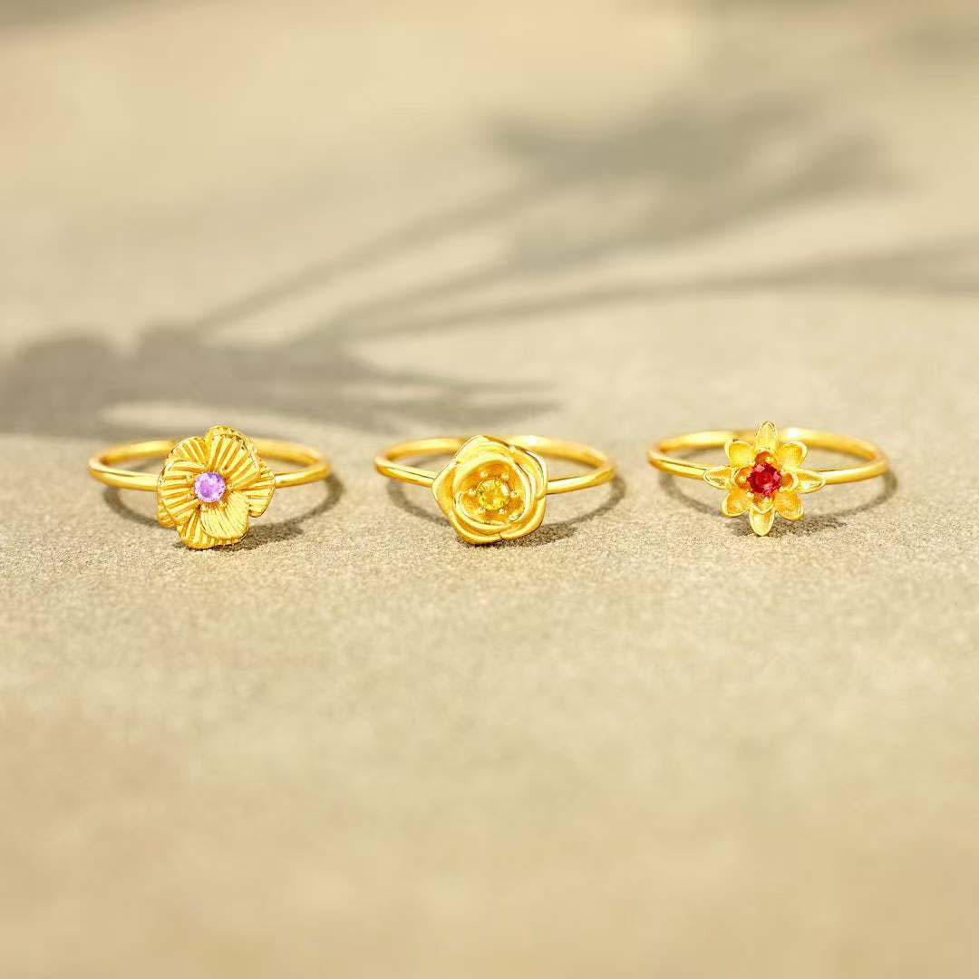 🌸For The Grandma 1-12 Birth Flowers Ring | Wear Her Story on Her Finger