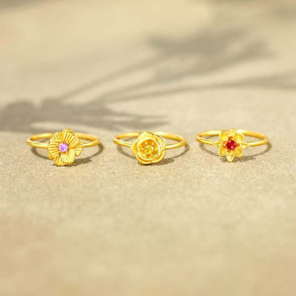 🌸For The Grandma 1-12 Birth Flowers Ring | Wear Her Story on Her Finger