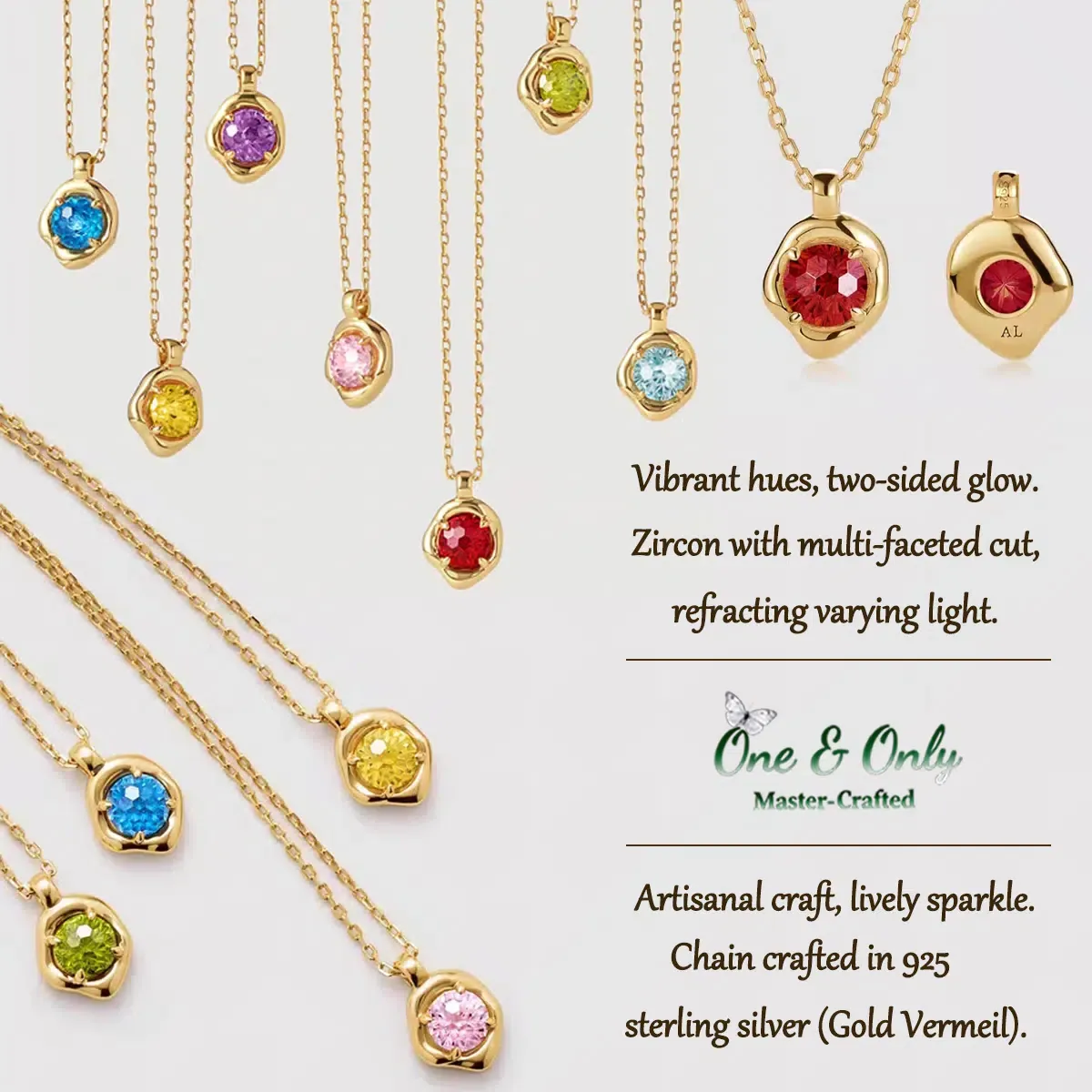 S925 Silve + 5A CZ | 12 Energy Stones Collection Necklace | Nickel-Free Plating | Birthstone Jewelry | Meaningful Gifts for Every Month