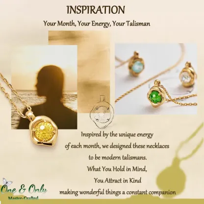 S925 Silve + 5A CZ | 12 Energy Stones Collection Necklace | Nickel-Free Plating | Birthstone Jewelry | Meaningful Gifts for Every Month