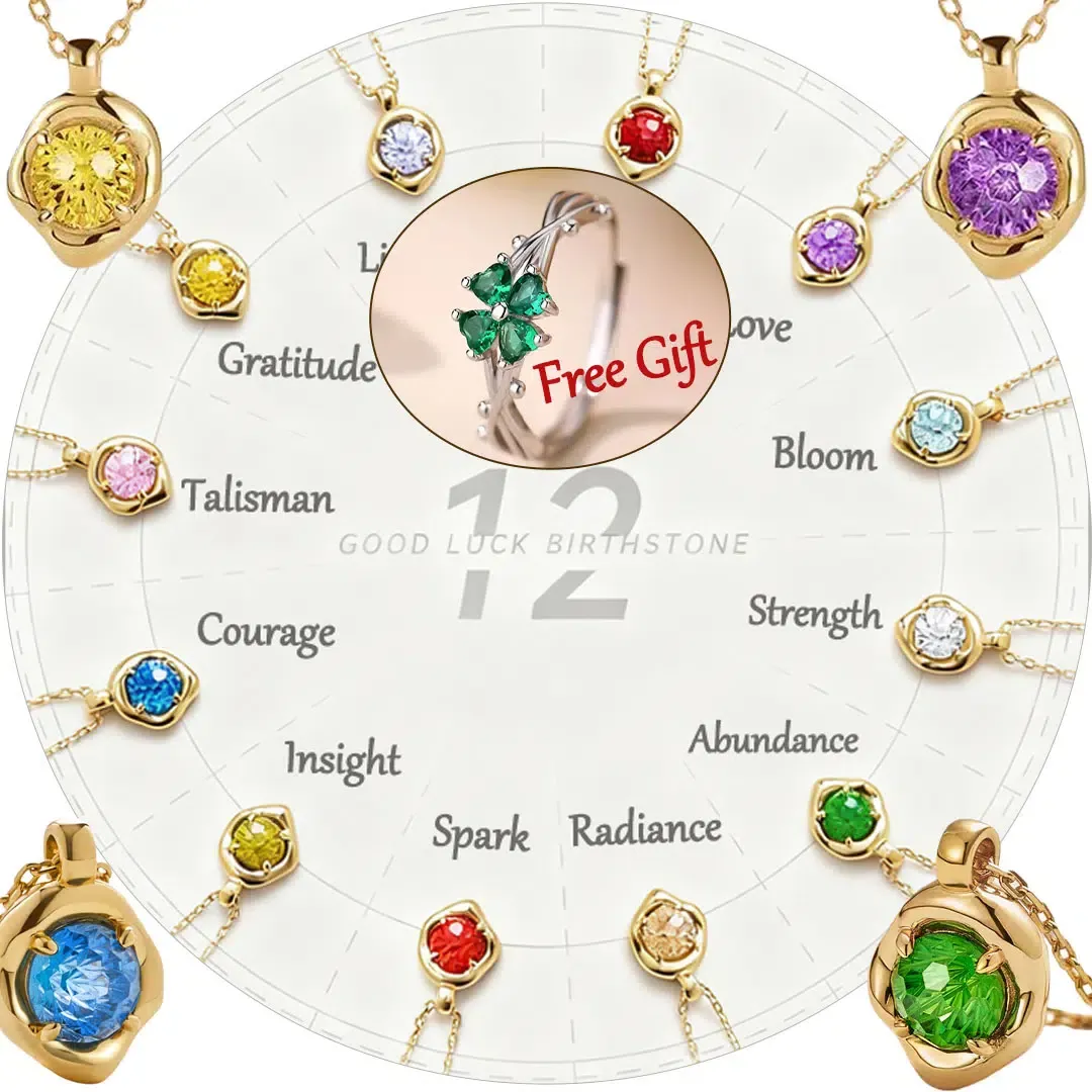 S925 Silve + 5A CZ | 12 Energy Stones Collection Necklace | Nickel-Free Plating | Birthstone Jewelry | Meaningful Gifts for Every Month
