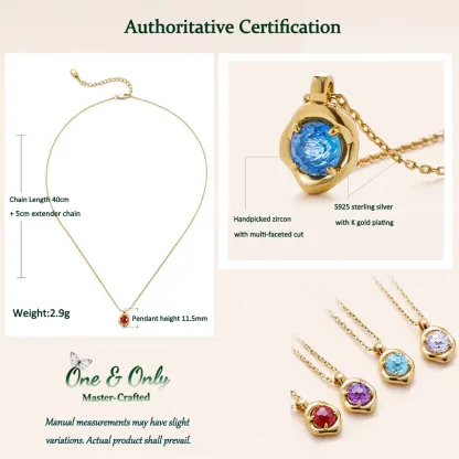 S925 Silve + 5A CZ | 12 Energy Stones Collection Necklace | Nickel-Free Plating | Birthstone Jewelry | Meaningful Gifts for Every Month