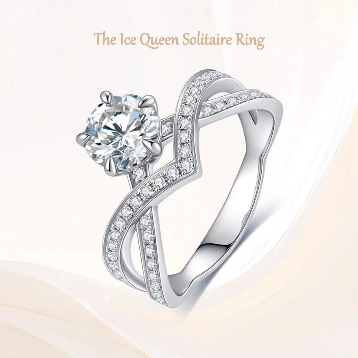  1 Ct Moissanite + Sterling S925 Silver | The Luna Crest Ring​ | Eternal Beauty Ring | The Best Present