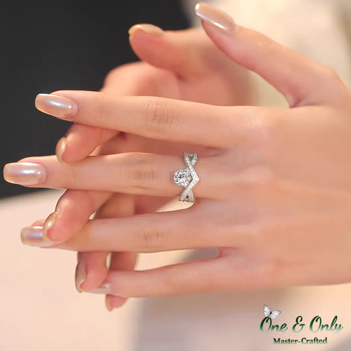  1 Ct Moissanite + Sterling S925 Silver | The Luna Crest Ring​ | Eternal Beauty Ring | The Best Present