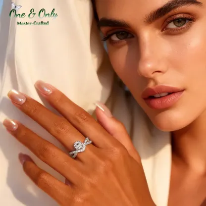  1 Ct Moissanite + Sterling S925 Silver | The Luna Crest Ring​ | Eternal Beauty Ring | The Best Present