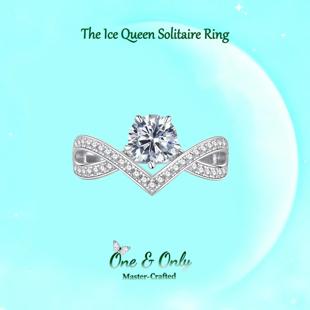 The Luna Crest Ring: Vintage Crown Moissanite Ring in 925 Sterling Silver for myself Best Gift