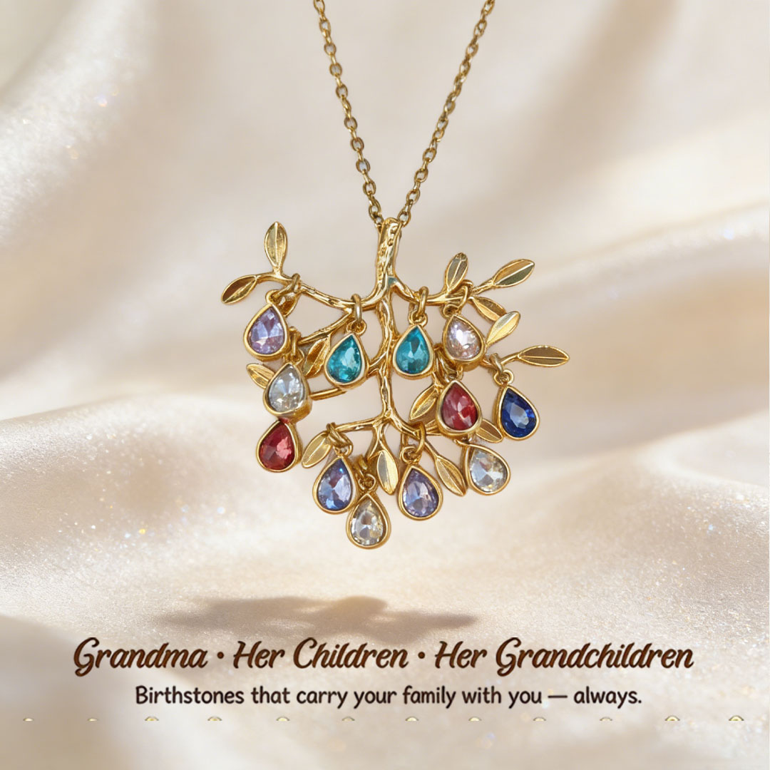 🌳Custom Tree of Life Necklace for Grandmother 💝 In her branches, a family blooms.