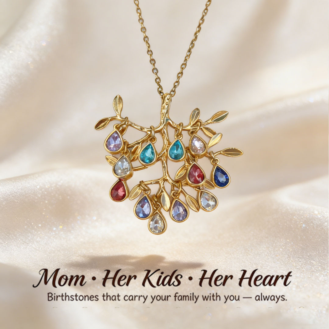 🌳Custom Tree of Life Necklace – Personalized Birthstones for Mom, Her Children & Husband