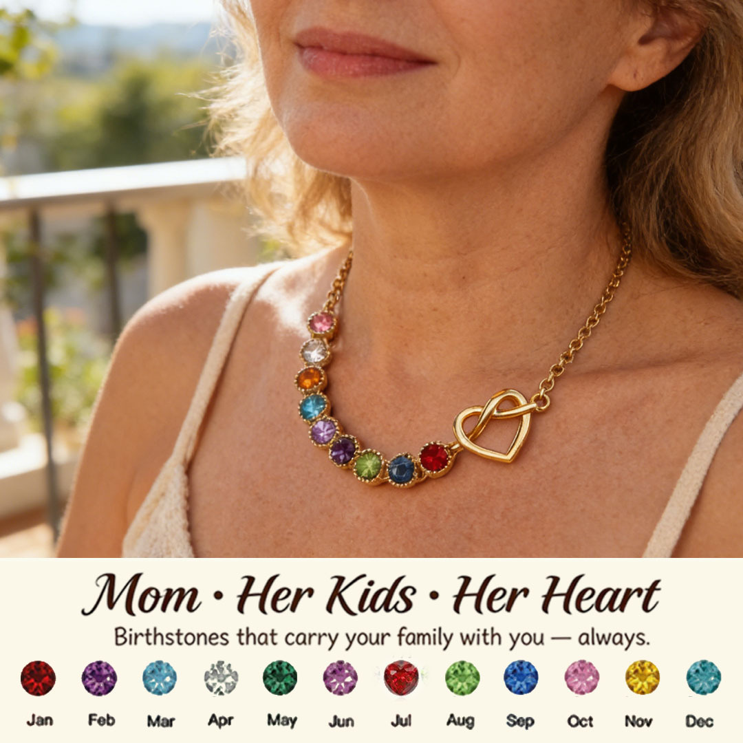  Mom’s Heartbeat Heart Knot Necklace 1-9 Birthstones💝A gift woven from her love, worn close to her heart.