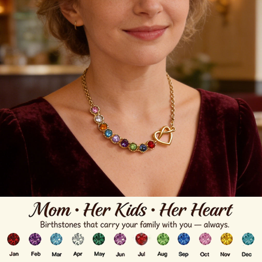  Mom’s Heartbeat Heart Knot Necklace 1-9 Birthstones💝A gift woven from her love, worn close to her heart.