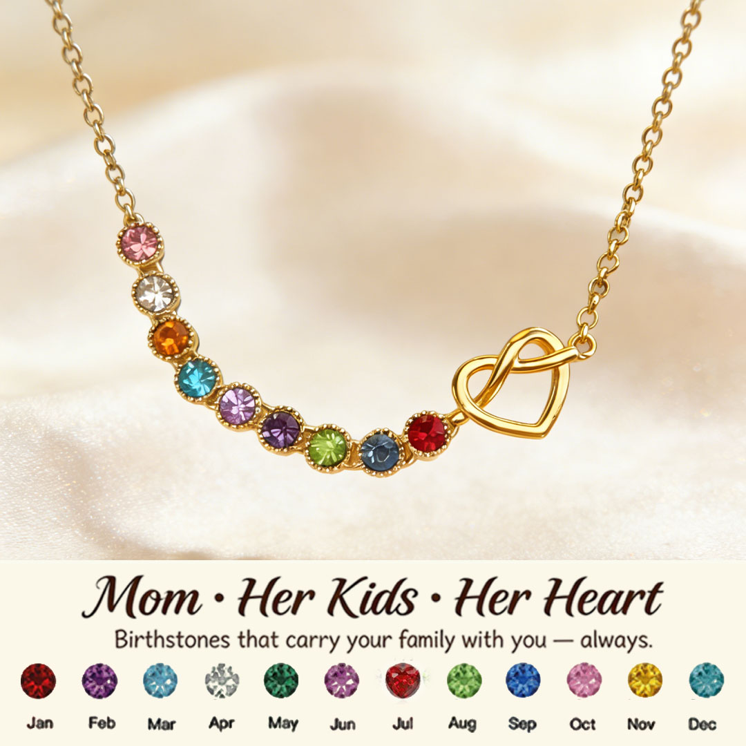  Mom’s Heartbeat Heart Knot Necklace 1-9 Birthstones💝A gift woven from her love, worn close to her heart.