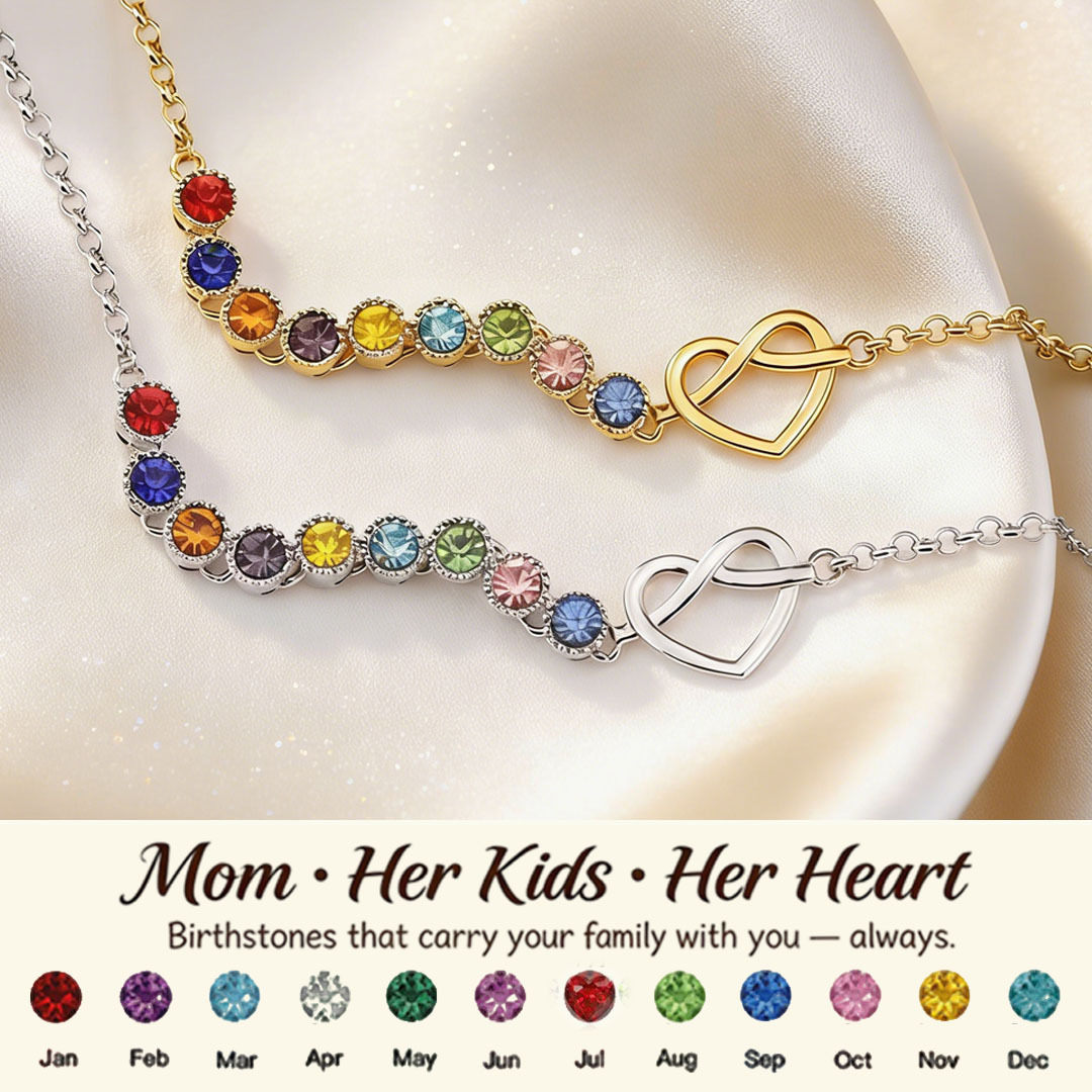  Mom’s Heartbeat Heart Knot Necklace 1-9 Birthstones💝A gift woven from her love, worn close to her heart.